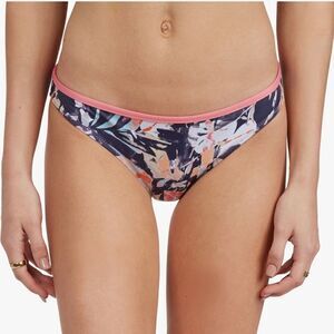 Roxy Fitness Pink and Blue Regular Bikini Bottoms Size Large
